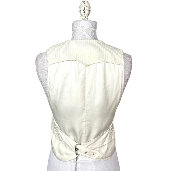 For Love and Lemons Carson Corduroy Vest Cream Women Small NWT Button Front - Picture 5 of 7